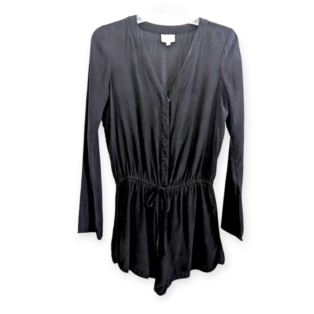 Parker 100% silk long sleeve romper